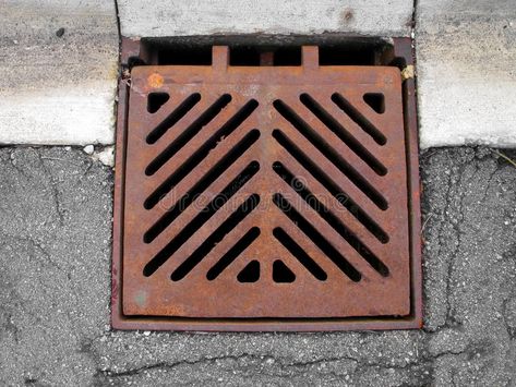 Sewer Drain, Rusted Metal, A Storm, Model Railroad, Drain, Royalty Free Stock Photos, Stock Images, Square