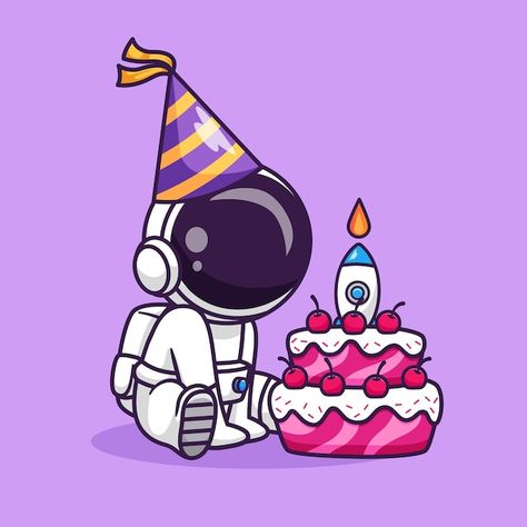 Spaceman Art, Birthday Cake Cartoon, Space Theme Classroom, Science Food, Space Cartoon, Cake Cartoon, Astronaut Drawing, Illustration Science, Astronaut Cartoon