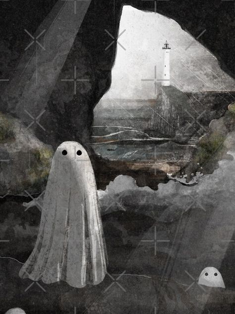 "The Caves are Haunted" iPhone Case for Sale by katherineblower | Redbubble Ghostly Aesthetic, Ghost Portrait, Haunted Art, Katherine Blower, Online Illustration, Ghost Illustration, Peaceful Art, Ghost Painting, Ghost Art