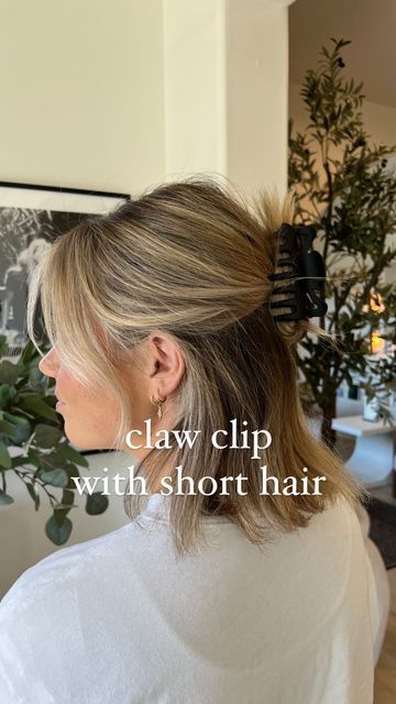 Spikey Claw Clip Hair, Claw Clip With Short Hair, Short Hair Claw Clip Hairstyles, Short Hair Claw Clip, Claw Clip Hairstyles Short Hair, Claw Clip Hairstyles, Short Hair Up, Hair Extensions For Short Hair, Short Hair Lengths