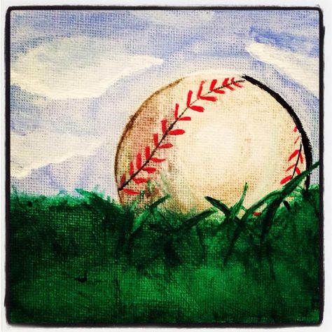 Baseball painting Baseball Painting, Baseball Canvas, Sports Painting, Painting Parties, Wine And Canvas, Baseball Art, Spring Painting, Canvas Crafts, Painting Class