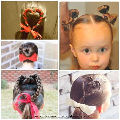 50 Adorable Valentines Day Hairstyles for Girls Vday Hair Styles Kids, Valentine’s Day Hair For Kids, Valentine's Hair Styles For Kids, Toddler Valentine’s Day Hairstyle, Valentine’s Day Hair Toddler, Girls Updo, Valentines Hairstyles, Picture Day Hair, Easy Toddler Hairstyles