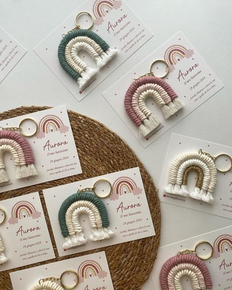 Custom macrame keychains and magnets for special occasions. 😍 Would you like to give minimalist gifts to accompany your special days and to your loved ones? I have over 100 colors 🌈 and card designs available, and I can prepare them in the colors and card designs you want. I can adapt them to the colors of your concept. They have very wide areas of use. You can use them in bags 🛍️, wallets, car keys 🚗, and house keys 🔑. You can distribute surprise souvenirs at baby baptism ceremonies, ba...