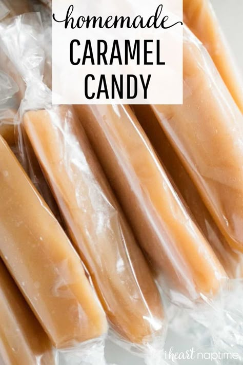 Six Sisters Homemade Caramels, Best Homemade Caramel Recipe, Handmade Candy Recipes, 6 Minute Caramel Recipe, Soft Caramel Recipe, Soft Caramel Candy, Caramel Candy Recipe, Indian Candy, Soft Caramels Recipe