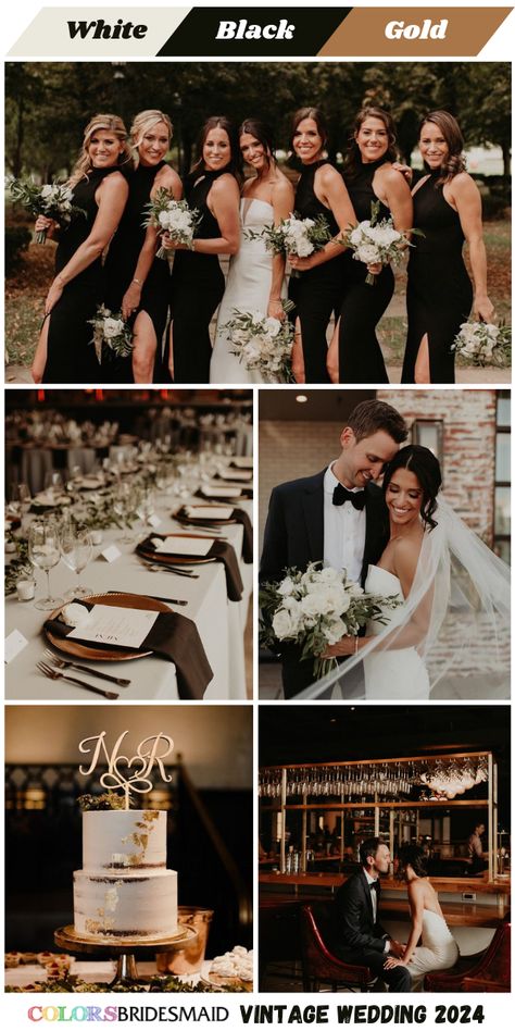 Simple Elegant Wedding Theme Color Schemes, Neutral Wedding Colors With Black, Black And Bronze Wedding Theme, Black And White Color Scheme Wedding, Wedding Color Schemes Black Tie, Black And White Winter Wedding Theme, Black Winter Wedding Color Palettes, Black Spring Wedding Color Palettes, Modern Wedding Colors Schemes