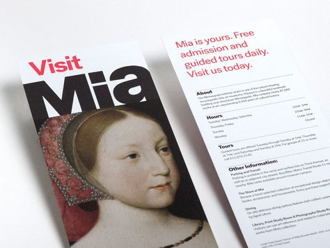 Minneapolis Institute of Art identity 2016 8 Rack Card Design, Event Brochure, Rack Cards Design, Brochure Inspiration, Pamphlet Design, Rack Card, Digital Graphic Design, 100th Anniversary, Marketing Design