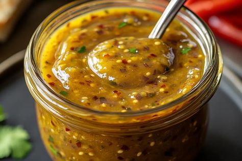 Jalapeño Honey Mustard Sauce combines heat, sweetness, and tang in just 5 minutes. Perfect for dipping, drizzling. Honey Mustard Seasoning, Jalapeno Honey Mustard Recipe, Honey Garlic Dipping Sauce, Spicy Mustard Recipe, Spicy Mustard Dipping Sauce, Jalapeño Honey, Honey Jalapeno, Honey Mustard Sauce Recipe, Mustard Sauce Recipe