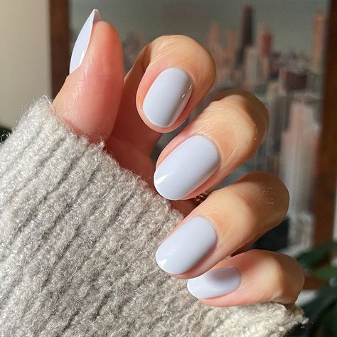 Rink | Short | Round - Tab Press-On Neutral Blue Nails, Very Short Round Nails, Grey Short Nails, Cute Neutral Nails, Workout Nails, Round Short Nails, Rounded Nails, Short Round Nails, Buff Nails