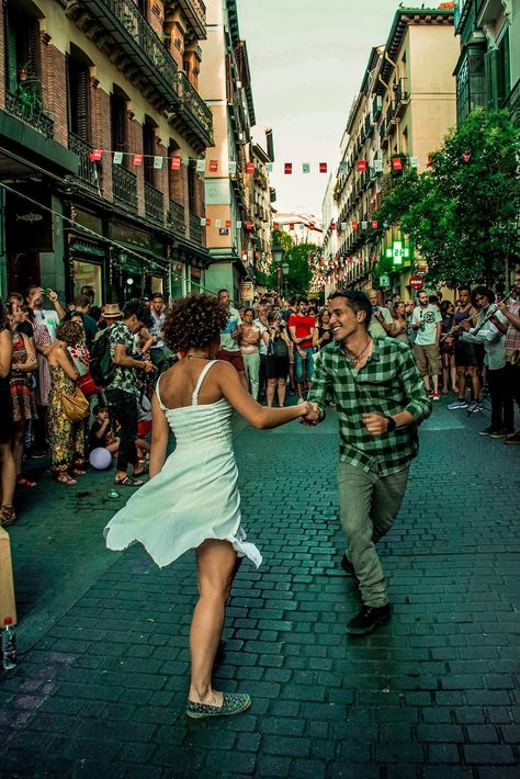 Two People Dancing, Dancing In The Street, Latina Aesthetic, Salsa (dance), People Having Fun, Dancing Aesthetic, People Dancing, Salsa Dancing, Human Poses Reference