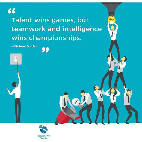 Talent wins games, but teamwork and intelligence wins championships. — Michael Jordan  #MondayMotivation #TeamWork Winning Team Quotes, Motivating Team At Work, Team Motivational Quotes Leadership, Talent Wins Games But Teamwork, Team Work Videos Motivation, Team Work Motivation, Diy Birthday Banner, Intelligence Quotes, Spiritual Thoughts