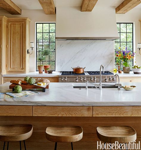 A Sunny Tudor Gets a Kitchen Revamp That's Just Modern Enough - HouseBeautiful.com Versace Home, Kitchen Upgrades, Large Kitchen, Counter Tops, Kitchen Pantry, Beautiful Kitchens, Home Decor Kitchen, Dream Kitchen, Kitchen Renovation