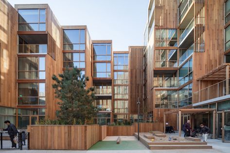 BIG's 79 & Park housing in Stockholm is designed to look like a hill Big Architects, Multifamily Housing, Architect Magazine, Bjarke Ingels, Wooden Buildings, Park Pictures, Apartment Architecture, Residential Complex, Timber House