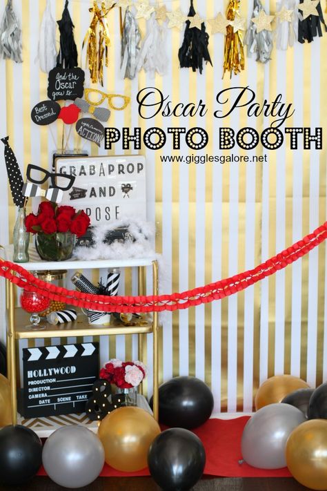 Grab a prop, strike a pose and get ready to shine, just like the celebrities do, on the red carpet at this fun Oscar Party Photo Booth. Red Carpet Theme Party, Oscars Theme Party, Oscars Party Ideas, Red Carpet Theme, Hollywood Birthday, Oscar Viewing Party, Hollywood Party Theme, Red Carpet Party, Creative Party Ideas