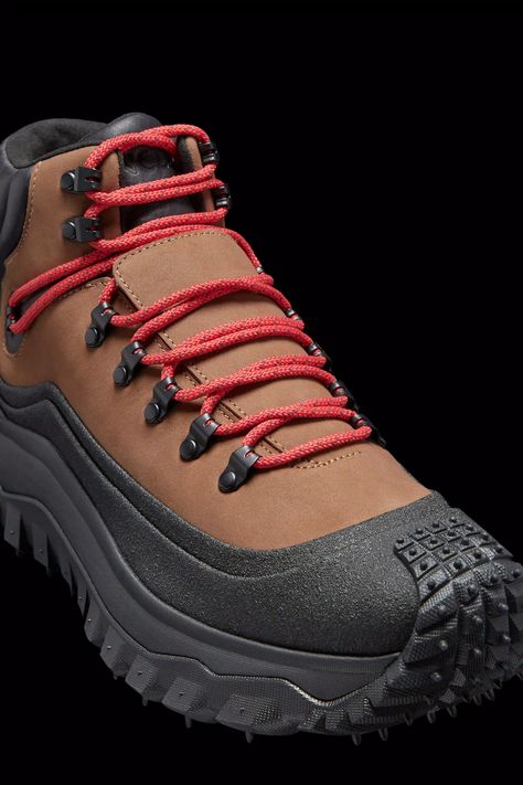 Brown & Black Trailgrip GTX Lace-Up Boots - Sneakers for Men | Moncler CA Boots For Men, Boots Sneakers, Sneakers For Men, Down Jackets, Boots And Sneakers, Gore Tex, Up Styles, Lace Up Boots, Down Jacket