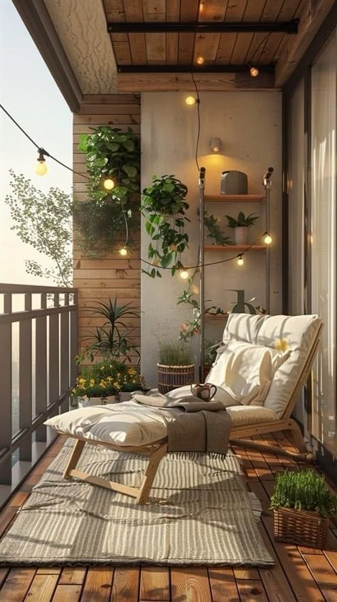 Small Balcony Reading Nook, Small Indian Balcony Decor Ideas, Cosy Balcony Ideas, Korean Balcony, Bedroom Apartment Decor Ideas, Small Balcony Decorating Ideas, Living Room Apartment Ideas, Nashville Decor, Room Apartment Ideas