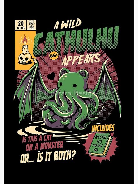 "Cathulhu" Spiral Notebook by ilustrata | Redbubble Cathullu Art, Naruto Pokemon, Kawaii Metal, Animal Anime, Lovecraftian Horror, Hp Lovecraft, Cosmic Horror, Horror Characters, Nerd Girl