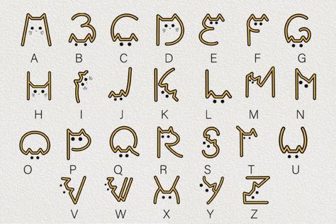 Cats Alphabet.Cute ABC.Abstract Letter, #AD, #Letter, #Abstract, #ABC Cat Fonts Alphabet, Cat Letters Alphabet, Cat Alphabet Letters, Cats Alphabet, Cat Letters, Doodle Calligraphy, Abstract Lettering, Cat Font, Cat Alphabet