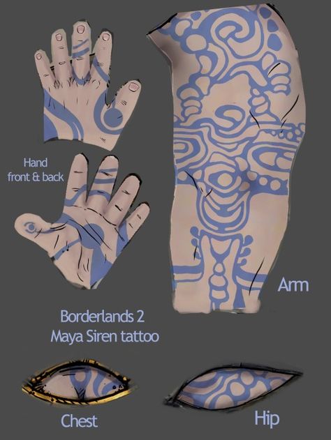 Unique + Geeky Tattoo Ideas Borderlands Siren, Borderlands Tattoo, Siren Tattoos, Siren Tattoo, Borderlands Cosplay, 42 Tattoo, Tattoo Angel, Borderlands Series, Borderlands Art