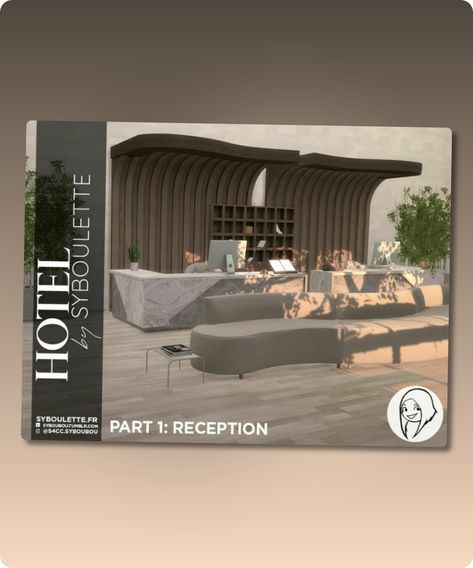 Sims 4 Patreon Early Release – Hotel set – Part 1: Reception This is a Set with 14 Creations – Click here to show all With those items, you’ll be able to build an hotel (not functional as hotel are not available (yet ?) on the Sims… !). It has everything to decorate the lobbyContinue reading "Patreon Early Release – Hotel SET – Part 1: Reception By Syboubou" #sims4cc #sims4 #minimalist #classic #gaming #objects Sims 4 Hotel Cc, Sims 4 Lounge Cc, Luxury Sims 4 Cc, Large Headboard, Hotel Door, Luggage Trolley, Wall Mounted Desk, Frame Headboard, Grunge Room