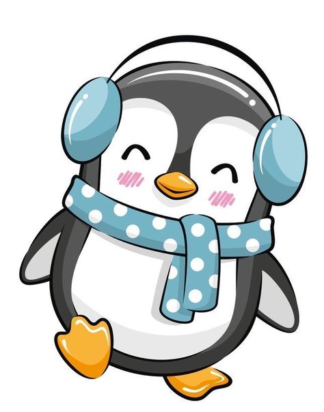 Cute Drawings Penguin, Drawing Of Penguin, Pinguin Cute, Cute Penguin Drawing, Cute Penguin Cartoon, Penguin Cartoon, Penguin Drawing, Kawaii Penguin, Baby Print Art