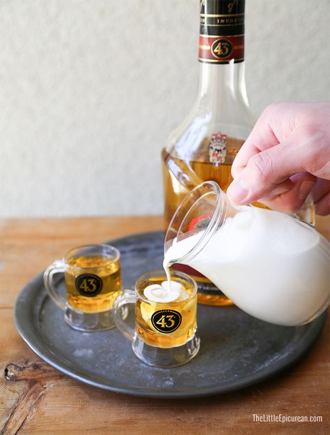 Though it's called a Licor 43 mini beer, there is actually no beer in this drink recipe.  Nope.  Only two ingredients: Licor 43 and heavy cream. Mini Beers, Liquor 43, Mini Beer Shots, Baby Beer, Beer Shot, No Beer, Beer Recipe, Cocktails To Try, Liquor Drinks