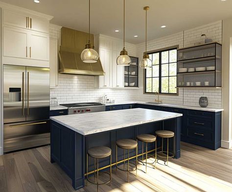 6+ Bold Small Kitchen Island Ideas in Navy Blue for a Chic Statement • 333+ Inspiring Lifestyle Ideas Navy Blue Island Kitchen, Blue Island Kitchen, Small Kitchen Island Ideas, Black Kitchen Countertops, Blue Kitchen Island, Navy Blue Kitchen, Inspiring Lifestyle, Kitchen Island Ideas, Small Kitchen Island