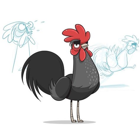 Bok Bok B-gokk! #cartoon #rooster #characterdesign #illustration #drawing Rooster Cartoon Drawing, Rooster Character Design, Cute Rooster Drawing, Cartoon Chicken Drawing, Chicken Character Design, Bird Illustration Drawing, Bird Character Design, Rooster Cartoon, Rooster Drawing