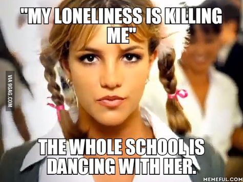 "My loneliness is killing me". The whole school is dancing with her. Britney Spears Music Videos, Britney Spears Music, Most Popular Halloween Costumes, Popular Halloween Costumes, Clever Halloween Costumes, Britney Jean, Baby One More Time, Pop Lyrics, Tommy Lee