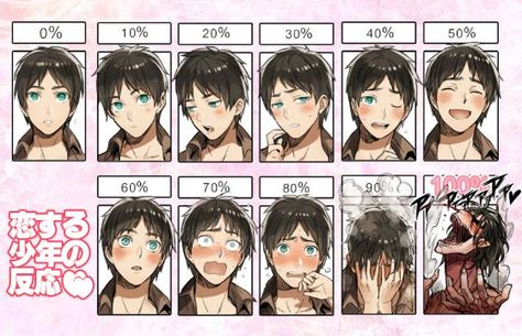 Anime One-shots/Lemons - Eren x Reader Lime - Wattpad Eremika Comic, Blushing Face, Photo Manga, Aot Eren, Eren Aot, Attack On Titan Funny, Titans Anime, Attack On Titan Eren, Eren Yeager