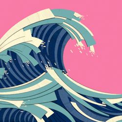 Hokusai Great Wave, Motion Graphics Cinema 4d, Motion Graphics Design, Motion Design Animation, Surfing Waves, Surf Art, Water Design, Red Lipstick, Design Thinking