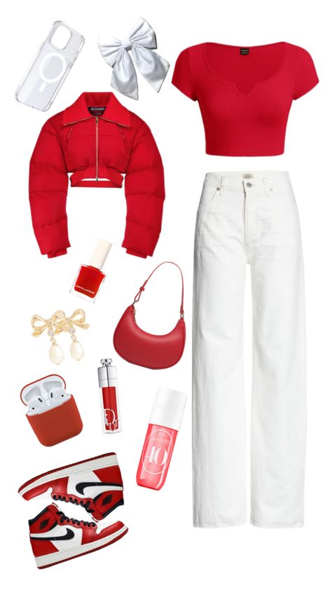 Comment more colors I should do ❤️❤️ What To Wear With Red Pants, Cute Red Outfits, Red Outfit Ideas, Red Ootd, Red And White Outfits, Inspo Fits, Red Outfits, Red Day, Preppy Clothes