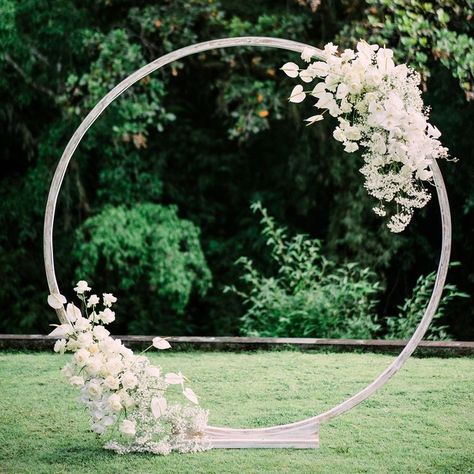 Ceremony Circle Arch, Ceremony Arches, Wedding Arbors, Wedding Archway, Wedding Ceremony Arch, Wedding Ceremony Photos, Wedding Arch Flowers, Wedding Arbour, Bali Wedding