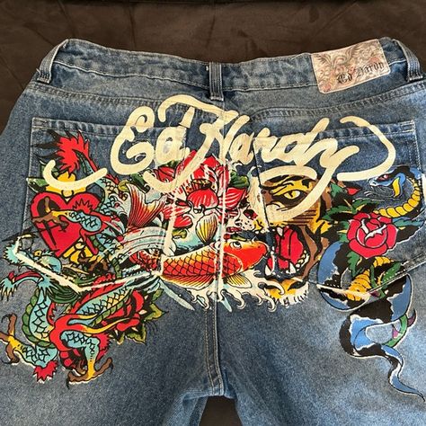 Women’s size 30 Ed Hardy jeans Ed Hardy Jeans Women, Ed Hardy Baggy Jeans, Ed Hardy Clothing, Ed Hardy Aesthetic, Affliction Pants, Ed Hardy Clothes, Edhardy Jeans, Ed Hardy Outfit, Ed Hardy Top