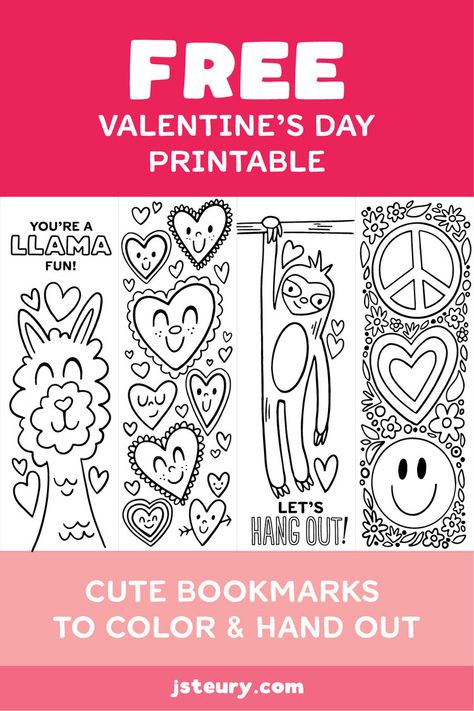 Printable Valentine Bookmarks, Valentines Day Coloring Pages, Bookmarks To Color, Valentines Bookmarks, Free Printable Bookmarks, Classroom Valentines, Valentines Day Coloring Page, Happy Hearts Day, Disney Valentines