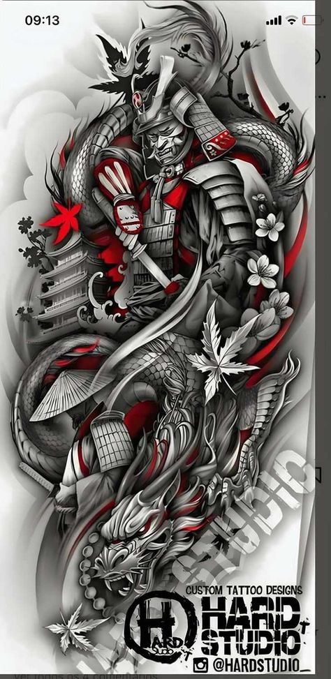 Full Back Tattoos For Guys, Dragon Tattoo Full Sleeve, Japanese Samurai Tattoo, Wolf And Moon Tattoo, Japanese Warrior Tattoo, Japanese Hand Tattoos, Samurai Tattoo Sleeve, Warrior Tattoo Sleeve, Samurai Warrior Tattoo