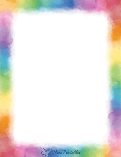 Printable Rainbow Watercolor Page Border Border Pages Free Printable, Free Printable Borders For Paper, Rainbow Border Design, Free Printable Borders, Clipart Borders Free, Printable Page Borders, Page Borders Free, Free Printable Rainbow, Rainbow Border