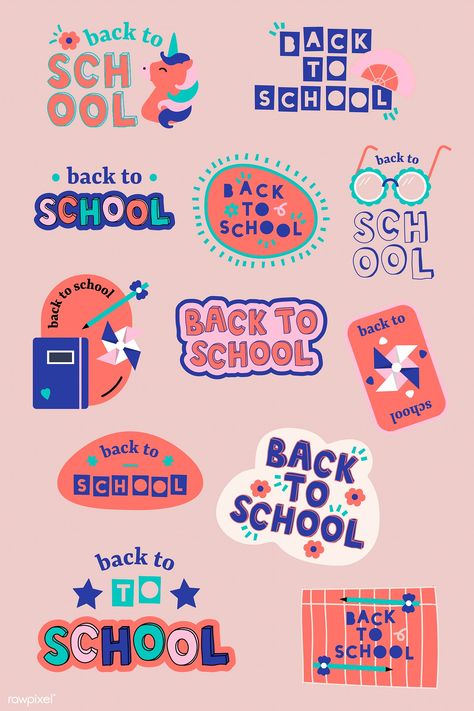 Back To School Design, Inspiration Logo Design, School Stickers, School Logo, Design Visual, Kids Logo, Adobe Indesign, 로고 디자인, Illustration Vector