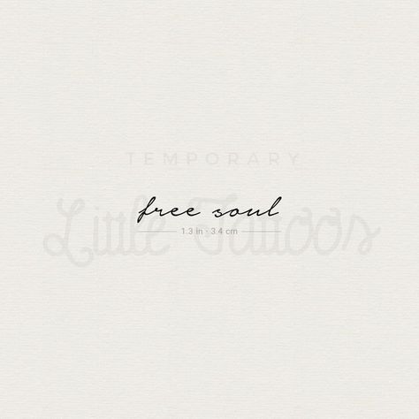 Free Soul Temporary Tattoo - Set of 3 Free Soul Tattoo, Soul Tattoo, Minimalist Font, Free Soul, Tattoo Set, Handwritten Fonts, Script Fonts, Temporary Tattoo, Tattoos