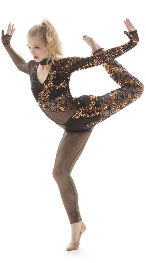 West Fargo High School - Custome High Kick Unitard with Mesh, Lace, and Sequin High Kick Dance, Freestyle Dance Costumes, Unitard Costumes, Solo Dance Costumes, Modern Dance Costume, Pretty Dance Costumes, Aerial Costume, Dance Unitard, Cheer Uniforms