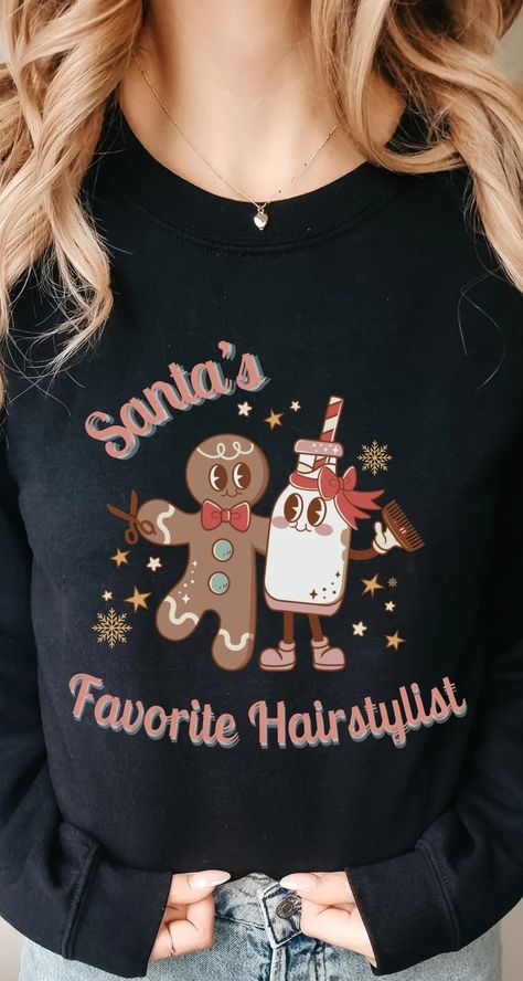 Hair Dresser Christmas Sweatshirt for Hairstylist Xmas Shirt - Etsy Canada Hair Dresser Outfits, Hair Stylist Outfit, Hair Stylist Shirts, Hair Salon Marketing, Hair Salon Business, Hair Salon Logos, Hair Stylist Logo, Hairdresser Gift, Hair Salon Design