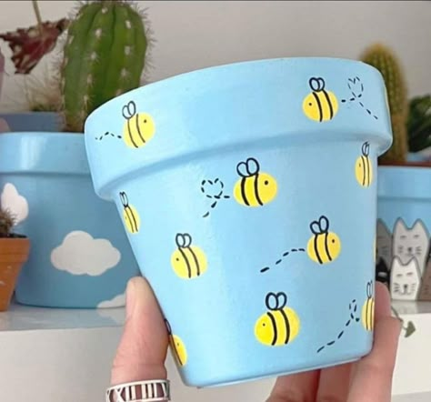 Plant Pot Ideas, Plant Pots Crafts, Pots Ideas, Diy Keramik, Terra Cotta Pot Crafts Diy, Tattoo Plant, Plant Pot Design, Diy Pottery Painting, Flower Pot Art