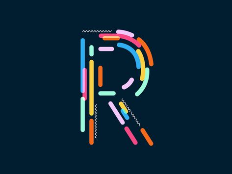 R v02 dribbble R For Rainbow, R Typography, Kinetic Type, The Letter R, Type Inspiration, Days Of Type, 36 Days Of Type, Letter R, Typography Letters