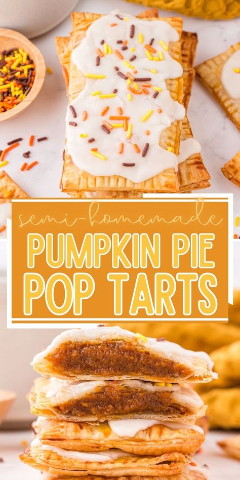 Giant Pumpkin Pop Tart, Phyllo Dough Pop Tarts, Pumpkin Pie Tarts Recipe, Pop Tarts With Puff Pastry, Mummy Pop Tarts, Large Pop Tart, Pumpkin Poptarts Homemade, Poptarts Flavors Weird, Pumpkin Pie Pastry