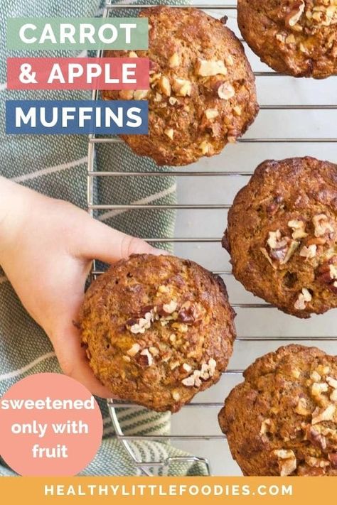 Carrot and Apple Muffins Carrot Apple Muffins, Apple Carrot Muffins, Apple Muffins Healthy, Toddler Muffins, Baby Muffins, Healthy Muffin, Carrot Muffins, Boiled Egg Diet Plan, Apple Muffins