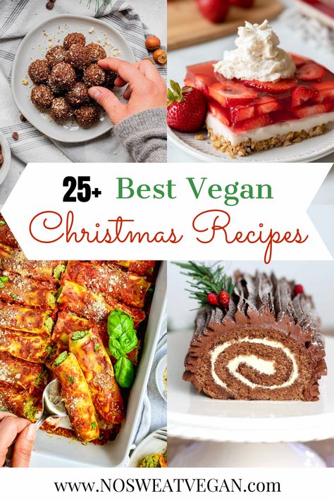 This collection of festive Vegan Christmas Dinner Recipes contains everything you need to plan your holiday meal. Start off with a selection of mouthwatering appetizers, then move on to exceptional sides and mains, and finally finish with sweet and delicious Christmas desserts! Vegan Xmas, Vegan Christmas Dinner, Vegetarian Christmas, Vegan Holiday Recipes, Vegan Christmas Recipes, Vegan Holidays, Vegan Holiday, Healthy Christmas, Cake Vegan