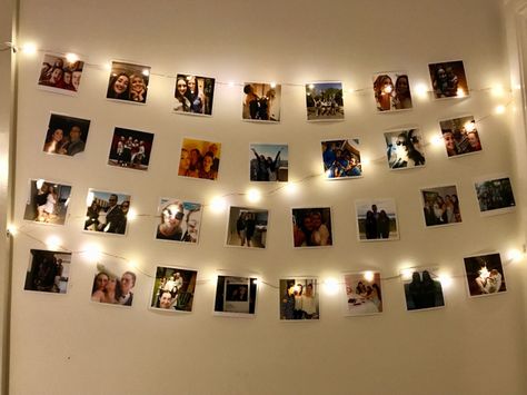 Room Transformation: Printiki Review Cute Fairy Lights, Lights On Wall, Fairy Lights On Wall, Polaroid Wall, Fairy Lights Bedroom, House Of Turquoise, Man Cave Home Bar, New Room Ideas, Tv Decor