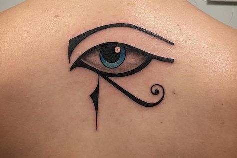 Eye Of Horus Tattoo, Egyptian Eye Tattoos, Feminine Shoulder Tattoos, Horus Tattoo, All Seeing Eye Tattoo, Evil Eye Tattoo, Tattoos To Cover Scars, The Eye Of Horus, Mommy Tattoos