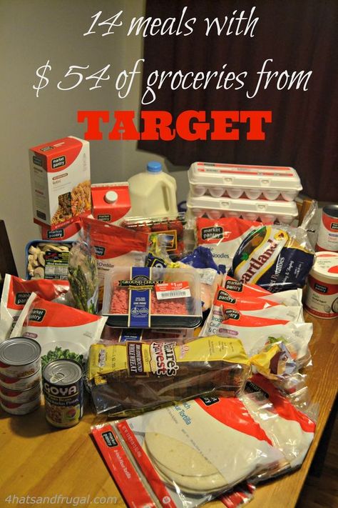 How to make 14 meals with $54 of groceries from Target! #frugal #moneysaving Lavender Collins, Budget Groceries, Food Budget, Freezer Containers, Grocery Budget, Money Savers, Grocery Budgeting, Freezer Cooking, Frugal Meals