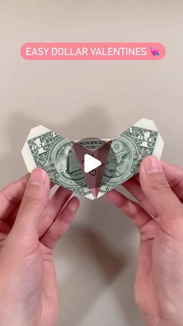 Valentina Balance on Instagram: "How to fold money heart lockets; what would you put inside? #valentines 💘" Money Heart Tutorial, How To Fold A Dollar Into A Heart, Dollar Heart Origami, Heart Dollar, Money Star, Money Heart, Money Folding, Wrapping Paper Bows, Bedroom Ideas Black