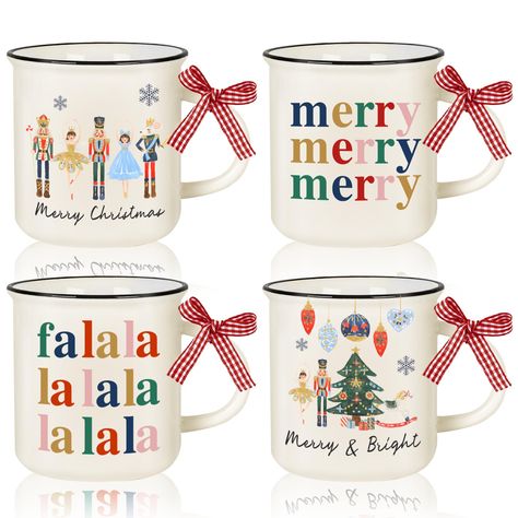 PRICES MAY VARY. YOU WILL GET: 4pcs Christmas mini mugs with individual gift box packaging, each is printed with different patterns and has maximum capacity of 8.5ounces(250ml), perfect for holiday use. NUTCRACKER THEME: Our mini mugs take nutcracker as the theme, and decorated with Christmas elements, decorated with white and red plaid bow, perfect for holiday decoration. GOOD QUALITY: Made of quality ceramic material. They are durable and sturdy, not easy to break, the patterns on them are wel Watercolor Nutcracker, Mini Mugs, Christmas Coffee Mugs, Amazon Christmas Gifts, Tech Gifts For Men, Sublimation Gifts, Nutcracker Decor, Inexpensive Christmas Gifts, Christmas Cups